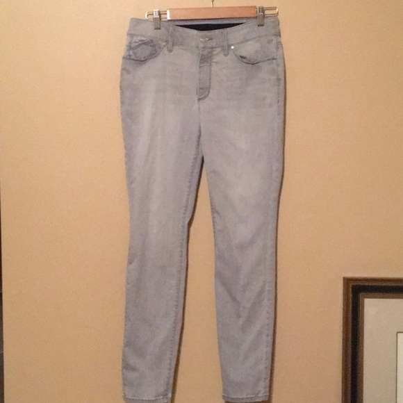 Chico’s jeans women’s size 6 small 0.5R grey elastic waist thin pliable … - Picture 2 of 16